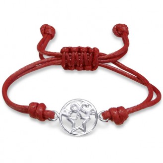 Náramek přátelství se stříbrným přívěskem "Rock" red. Ag 925/1000